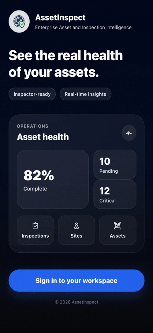 InspectAssets mobile workflow for inspections and approvals
